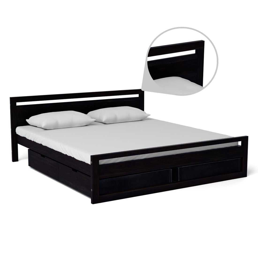 Torque India Mathew Queen Size Bed With Drawer Storage For Bedroom - Torque India