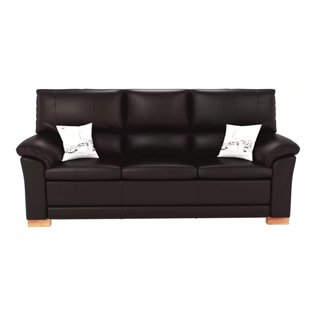 Torque India Milan 3 Seater Leatherette Sofa | Furniture for Living Room And Office | 3 Seater Leatherette Sofa - Torque India