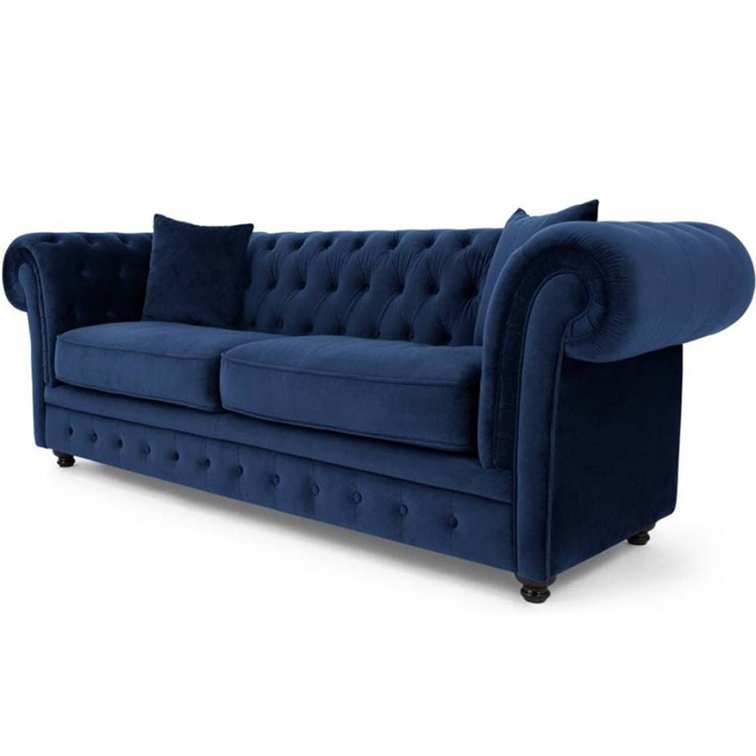 Torque India Morgan solid Wood 3 Seater Fabric Chesterfield Sofa for Living Room - Torque India