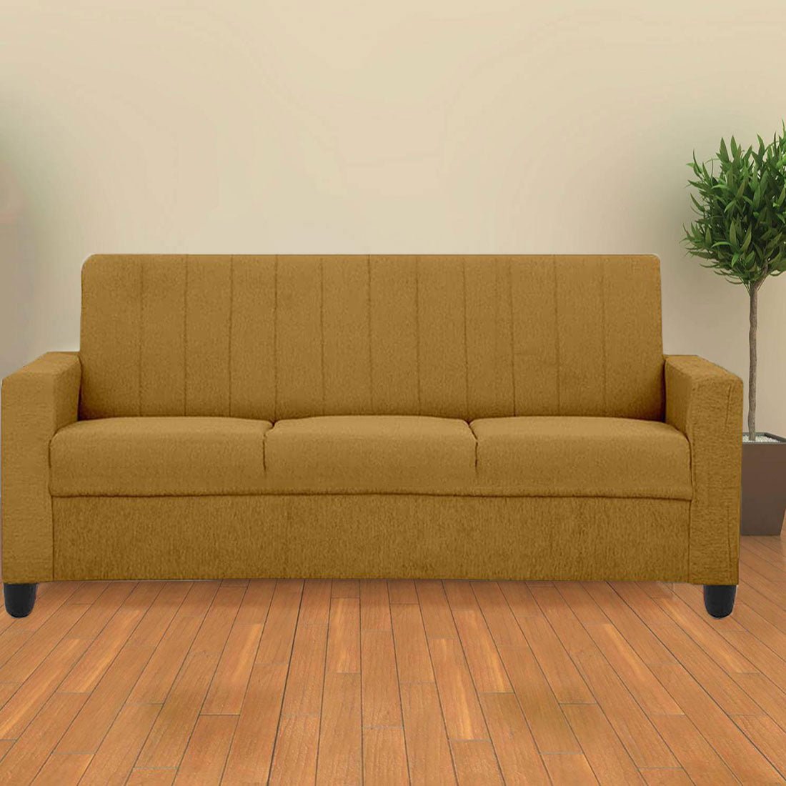 Torque India Nicole 3 Seater Fabric Sofa For Living Room - TorqueIndia
