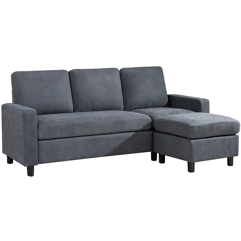 Torque India Notch 4 Seater Reversible Modular Sofa & Chaise with Ottoman - TorqueIndia