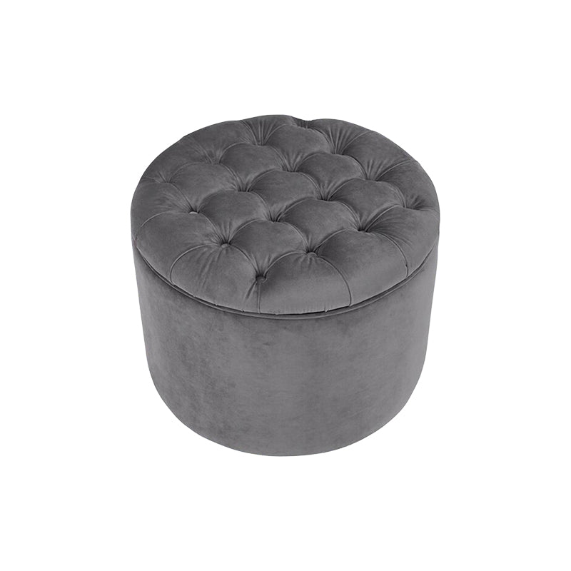 Torque India Olive Round Shape Fabric Ottoman Pouffe Puffy for Foot Rest Home Furniture - TorqueIndia