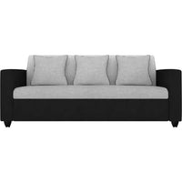 Torque India Robin 3 Seater Fabric Sofa With Cushion (Grey - Black) - TorqueIndia