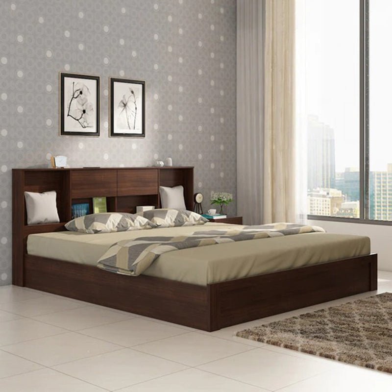 Torque India Thomas Queen Size Bed With Box Storage For Bedroom (Light Brown) - TorqueIndia