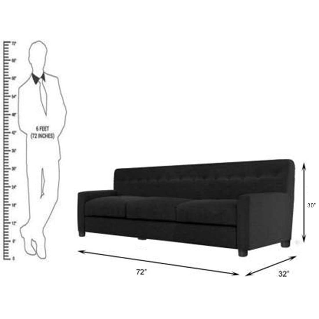 Torque India Walton Fabric 5 Seater Sofa for Living Room - 3+1+1 - Torque India