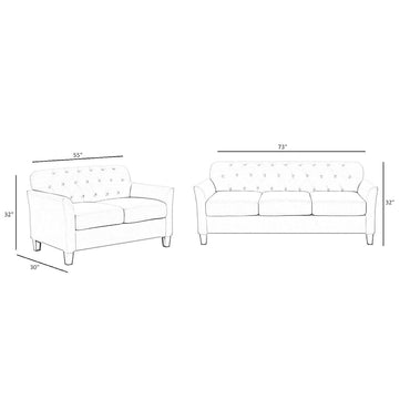Torque - Liana 5 Seater Fabric Sofa Set for Living Room, Bedroom, Office Furniture - (3+2 Seater - Torque India