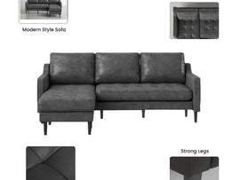 Torque - Pacific 4 Seater Leather L Shape Sofa for Living Room - Torque India