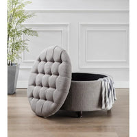 Tracy Round Shape Fabric Ottoman Pouffe Puffy - Torque India