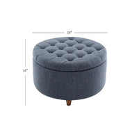 Tracy Round Shape Fabric Ottoman Pouffe Puffy - Torque India