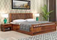 Walken Sheesham Bed With Box Storage For Bedroom - Torque India