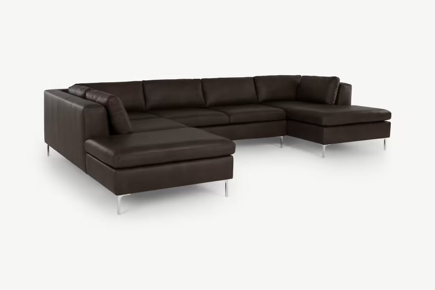 Walter L Shape 7 Seater Fabric Sofa Set For Living Room - Torque India