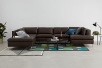 Walter L Shape 7 Seater Fabric Sofa Set For Living Room - Torque India