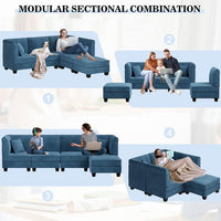 Walter Modular 5 Seater Fabric Sofa For Living Room - Torque India