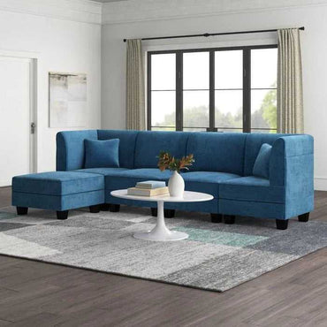 Walter Modular 5 Seater Fabric Sofa For Living Room - Torque India