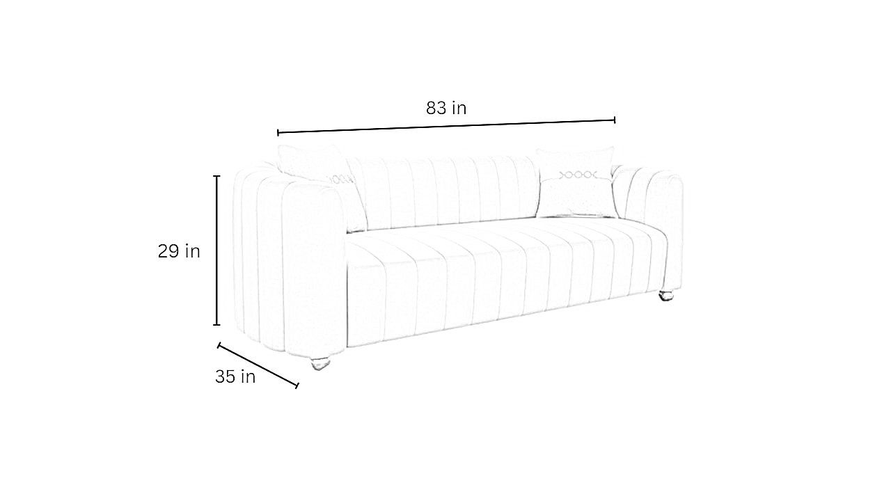 Zeefu 3 Seater Fabric Premium Sofa For Living Room - Torque India
