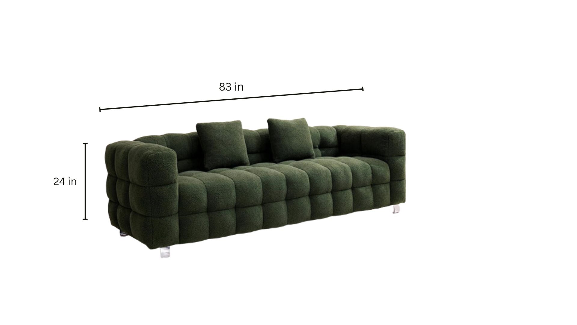 Zeus 3 Seater Fabric Premium Sofa For Living Room - Green - Torque India