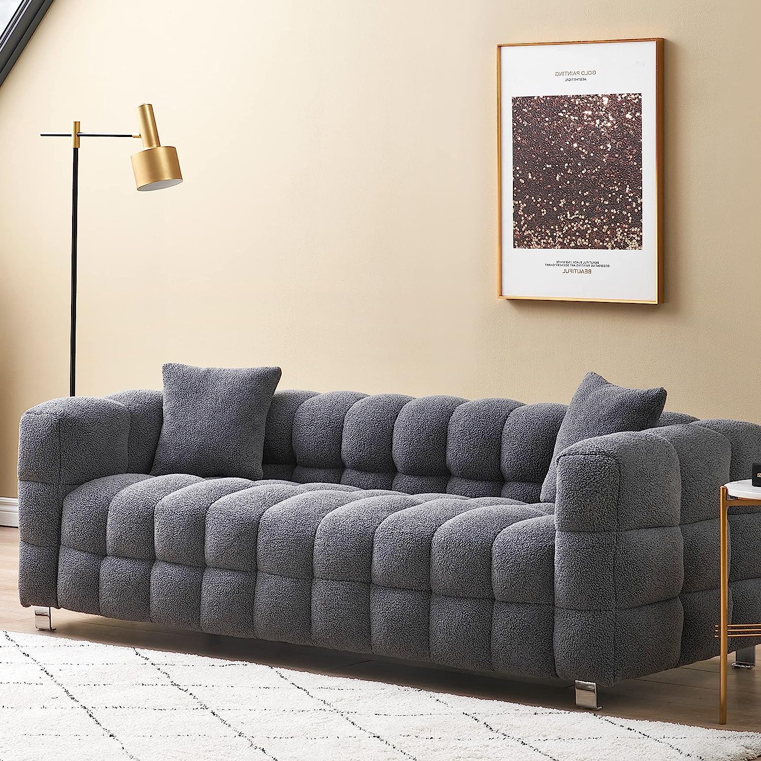 Zeus 3 Seater Fabric Premium Sofa For Living Room - Green - Torque India