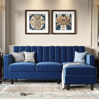 Zia L Shape 3 Seater Reversible Sofa with Ottoman for Living Room - Torque India
