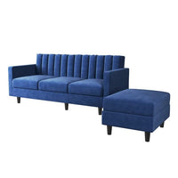 Zia L Shape 3 Seater Reversible Sofa with Ottoman for Living Room - Torque India